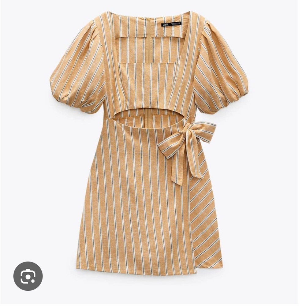 Zara Linen Cutout Dress